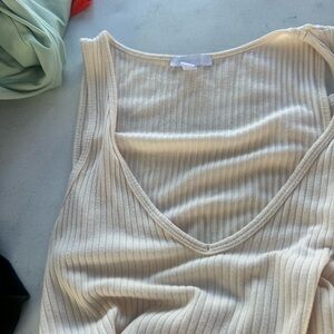 Beyond Yoga Cream Ribbed Tank
